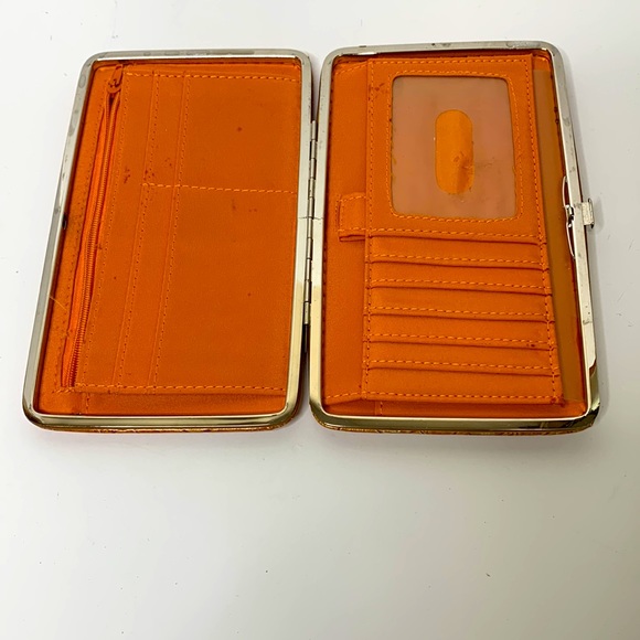 Vintage Burnt Orange Snap Weatherproof Wallet Clutch | Money Card Change Holder - Picture 7 of 11